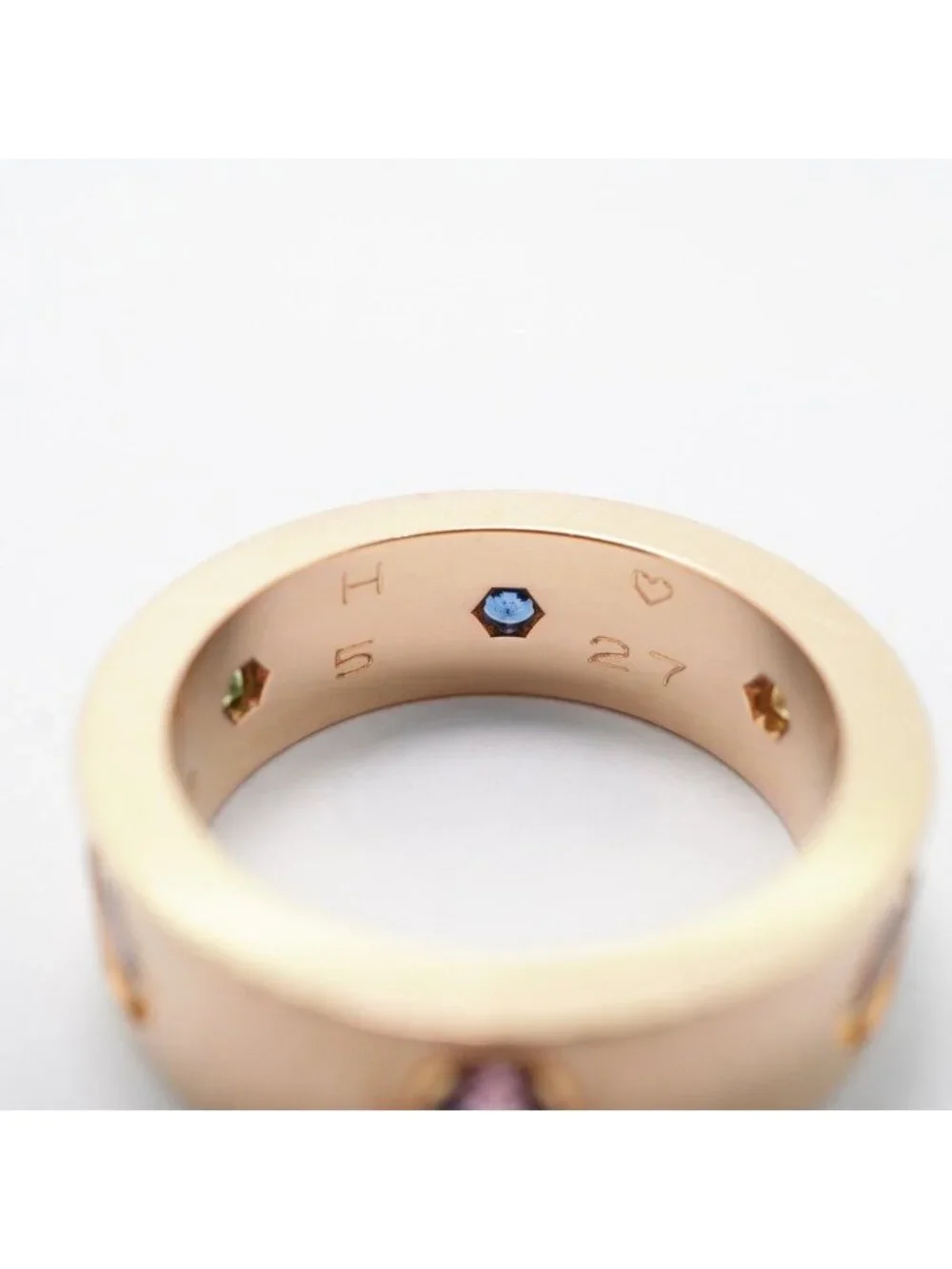 Cartier Ring Love 18k Pink Gold Multi Stone Multicolor